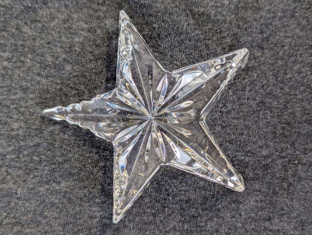 Waterford Crystal Star Paperweight Clear Faceted Christmas Decor Display Gift